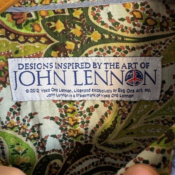 Designs Inspired By The Art Of John Lennon Mini Check Men's Button Up Shirt M - Picture 2 of 16